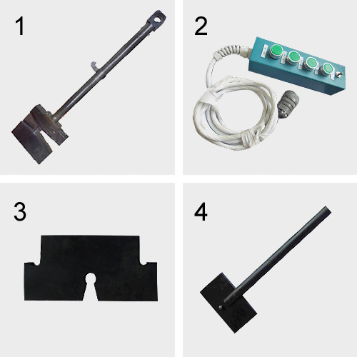 Съёмный молот, приспособление для позиционирования образца, центрирующий калибратор и пульт управления копром JB-300B