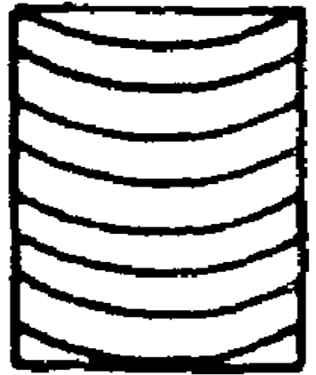 Дугообразное расположение неровностей образцов шероховатости