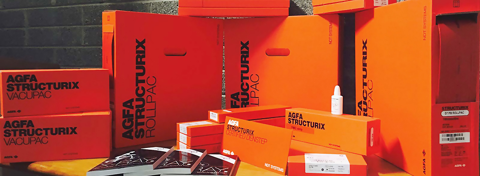 Ассортимент упаковок рентгеновской плёнки Agfa