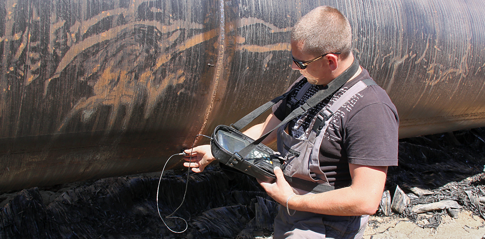 Контроль сварного соединения трубопровода наклонным ПЭП с помощью А1212 MASTER